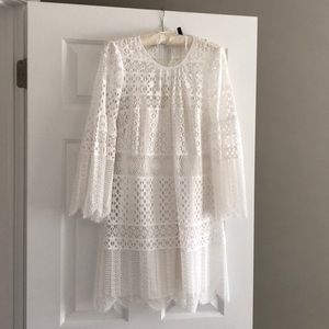 Bcbg Maxazria White Scallop Lace Dress